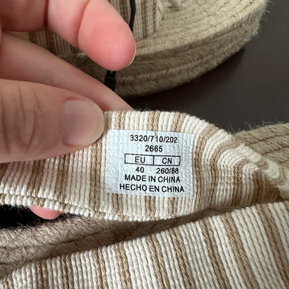 Zara Lace Up Striped Espadrille Sandals 40 , US 9.5